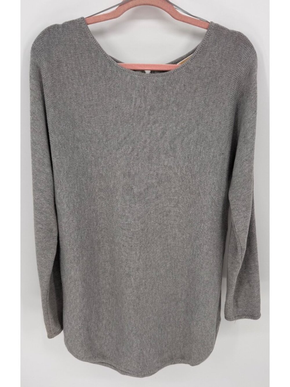 Michael Kors Womens Gray Long-Sleeve Knit Tunic Sweater Top With Back Zipper